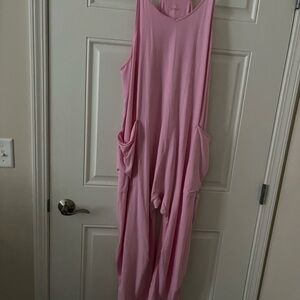 Pink Sleeveless Jumpsuit